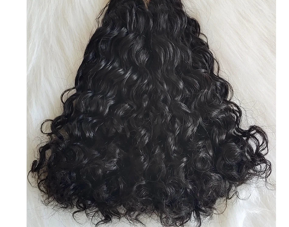 Human braiding Hair wet and wavy