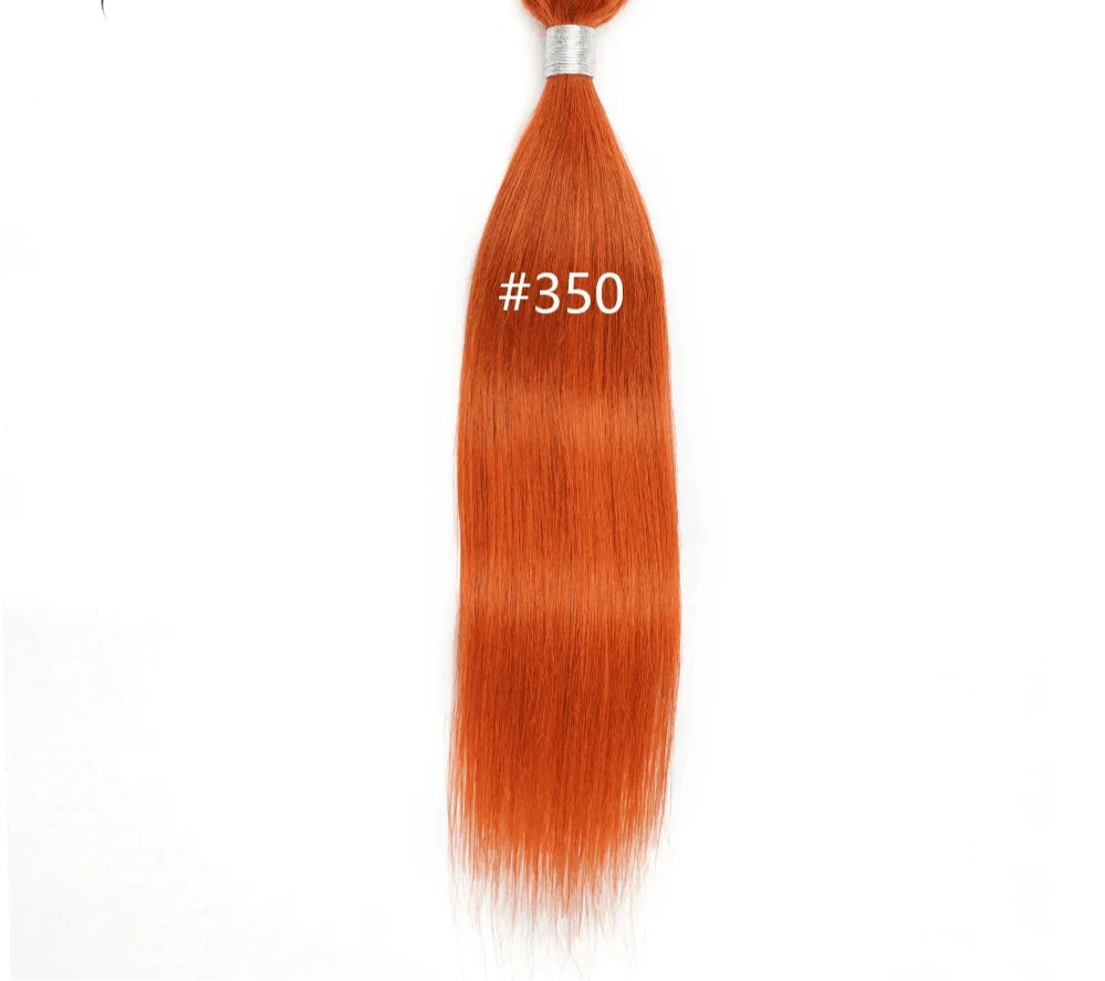 Colored Straight Human Hair Bundles, Blue Purple Orange Ginger