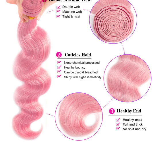 Pink wavy bundle