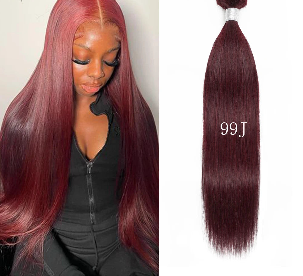 Colored Straight Human Hair Bundles, Blue Purple Orange Ginger