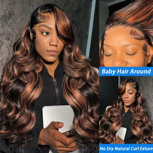 Ombre Highlight Body Wave Human Hair Frontal