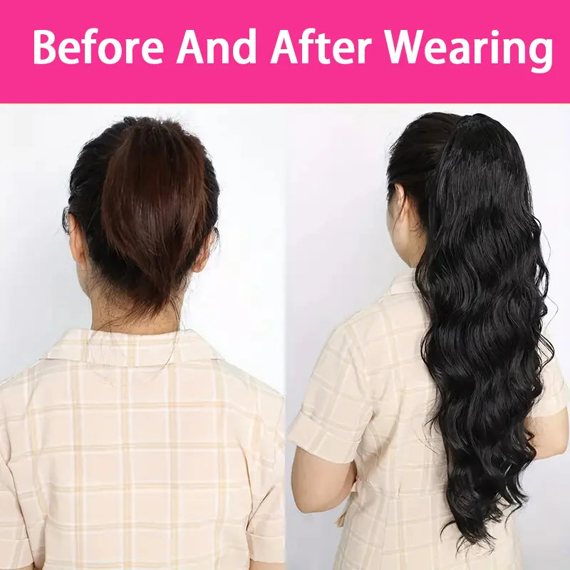 Body Wave Human Hair Drawstring Ponytail