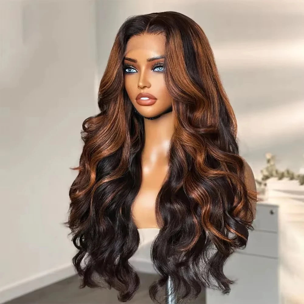Ombre Highlight Body Wave Human Hair Frontal