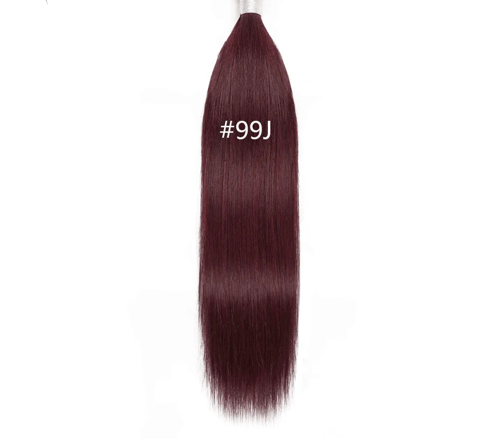 Colored Straight Human Hair Bundles, Blue Purple Orange Ginger