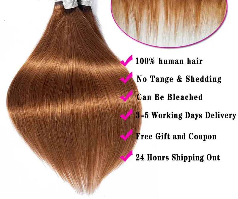 Straight Human Hair Bundles Ombre