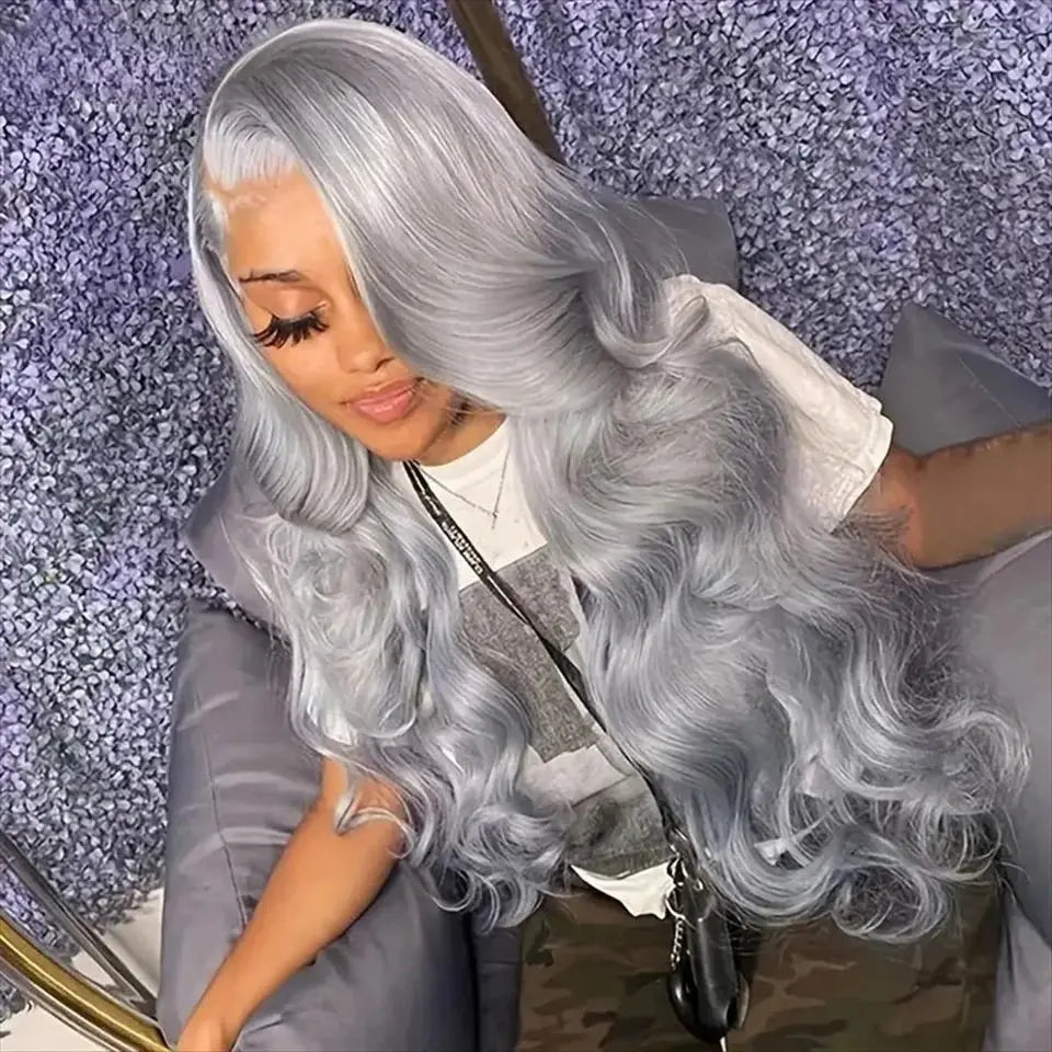 Grey 10-30Inch bundles Human Hair wavy