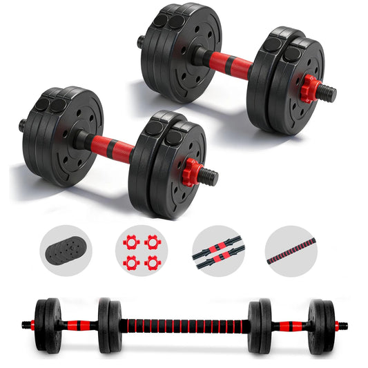 22lb 2-in-1 Adjustable Dumbbell & Barbell Set