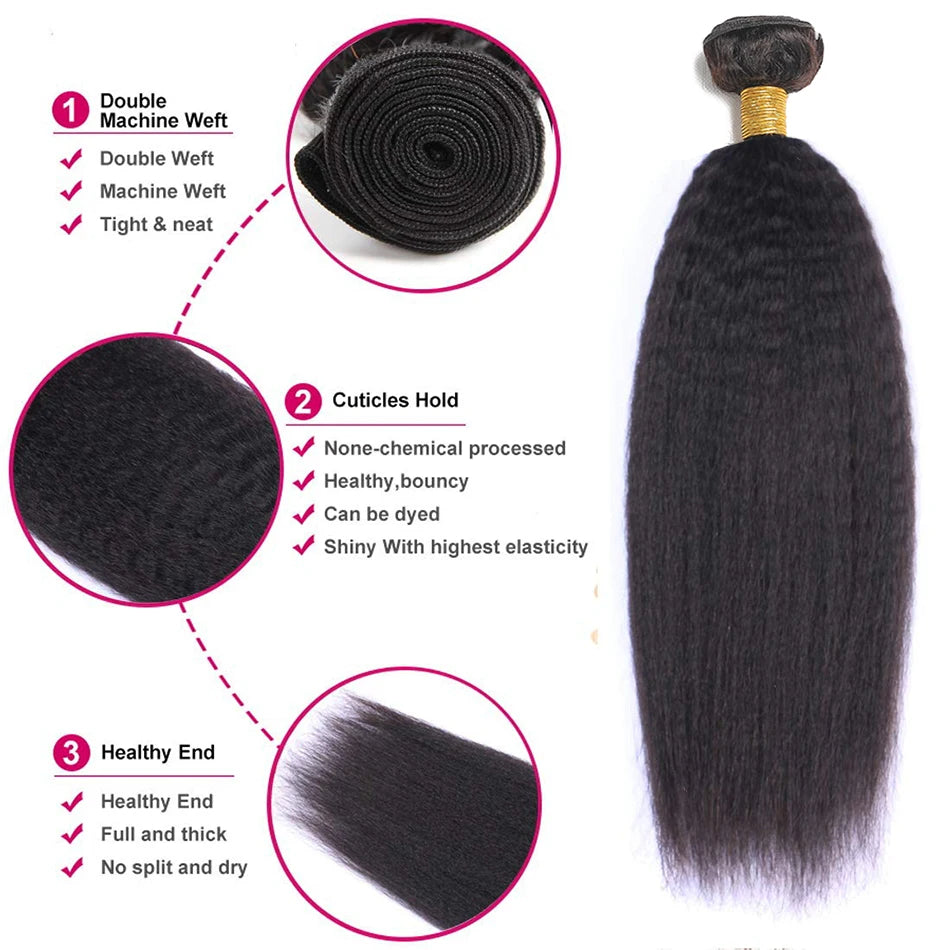 Human Hair Bundles Kinky Straight Hair