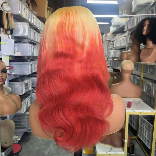 Highlight Ginger Orange Blonde Colored Lace Front Wig Body Wave