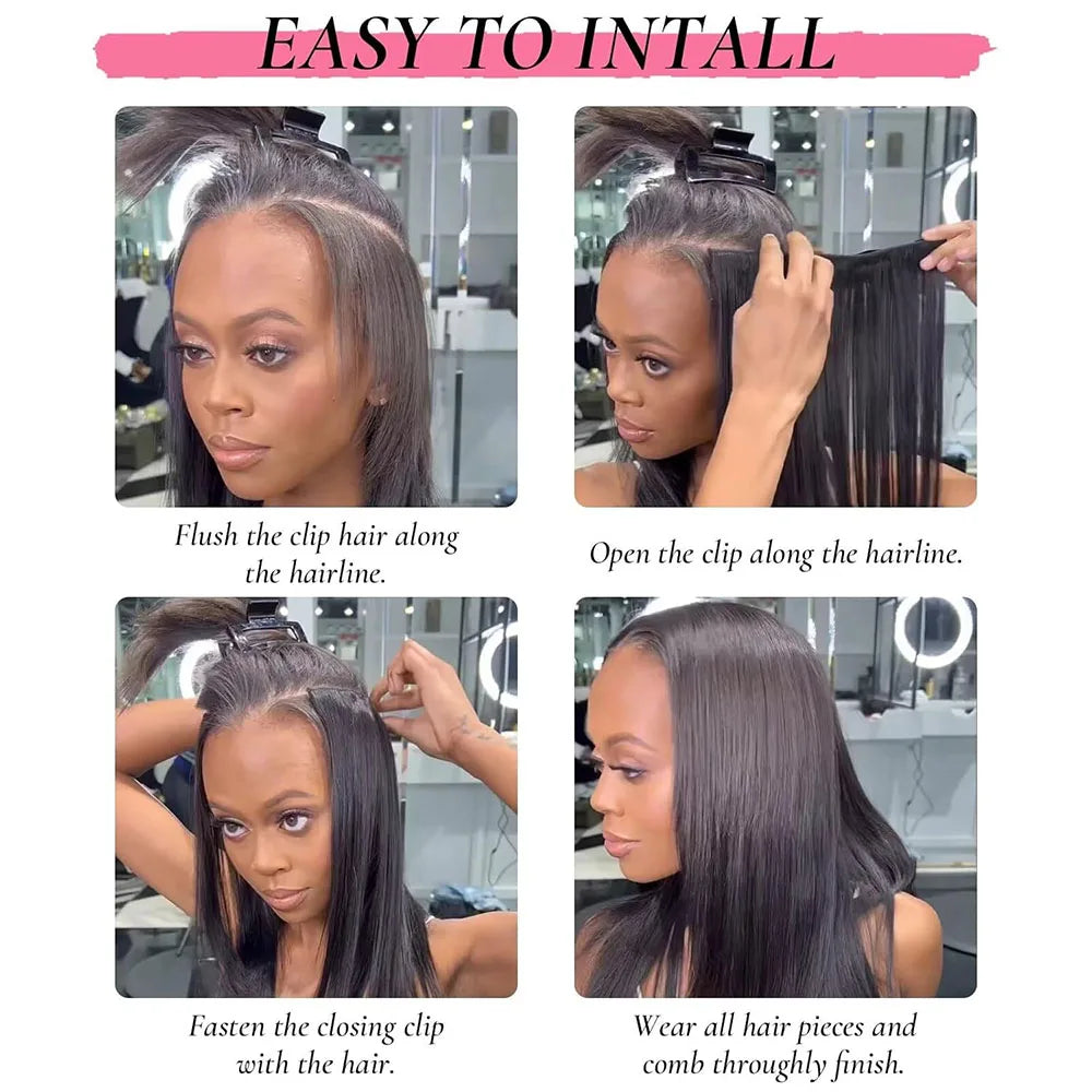 Burgundy Straight Clip-In
