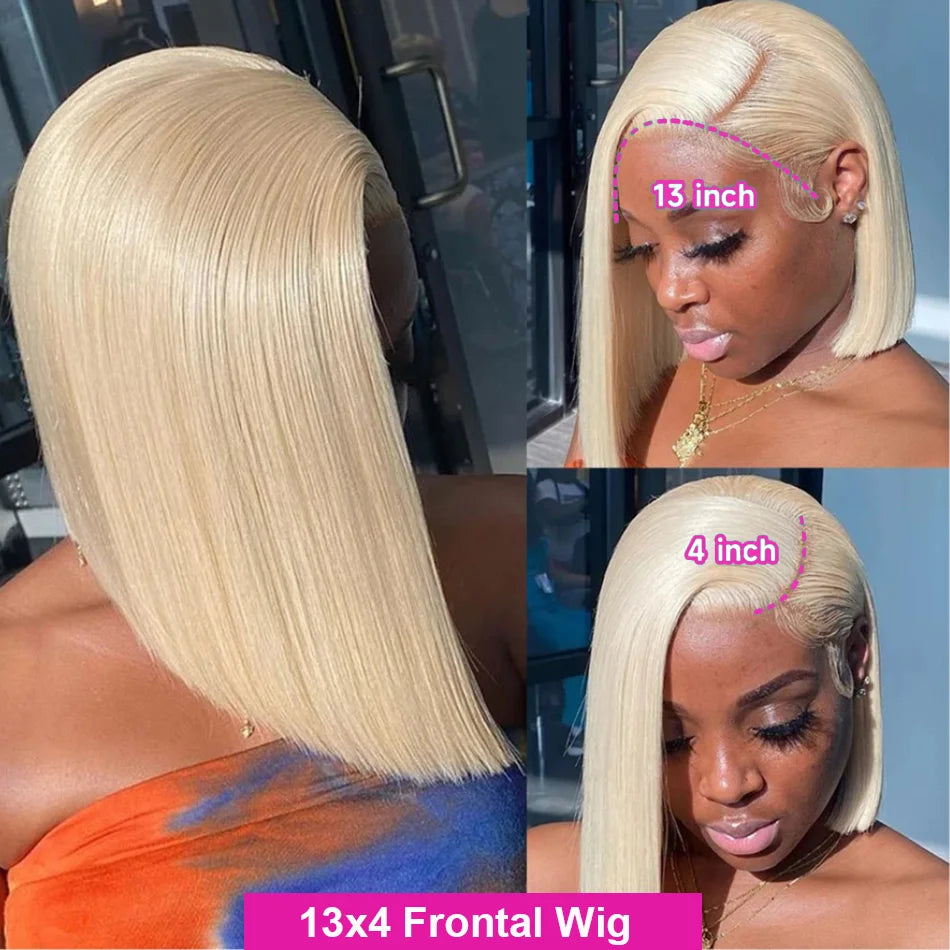 200 Density Straight Lace Frontal Human Hair blonde