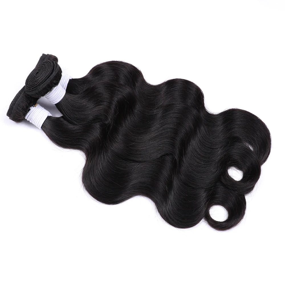 Body Wave Human Hair Bundles Jet Black