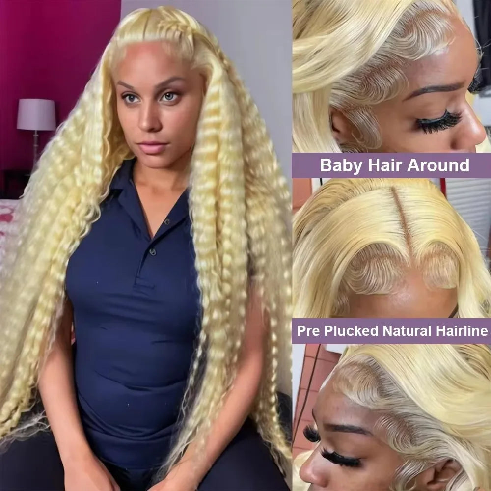 613 Blonde Deep Wave Frontal 30 Inch Human Hair