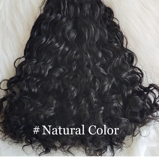 Human braiding Hair wet and wavy