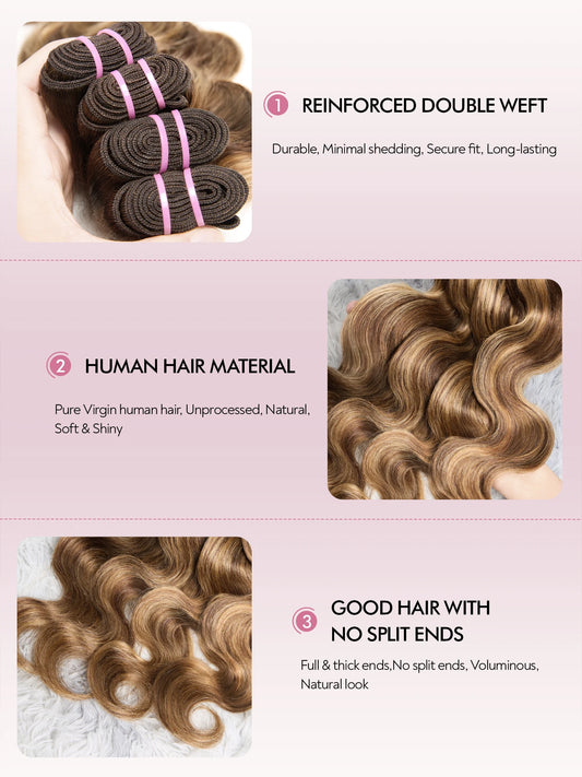 Wavy Ombre Bundles Human Hair Weave