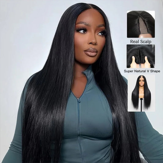 V Part Wigs Human Hair