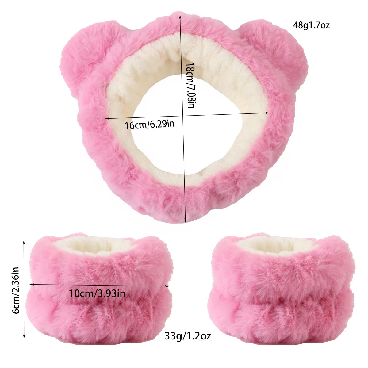 3pcs Cute Bear Headband Set