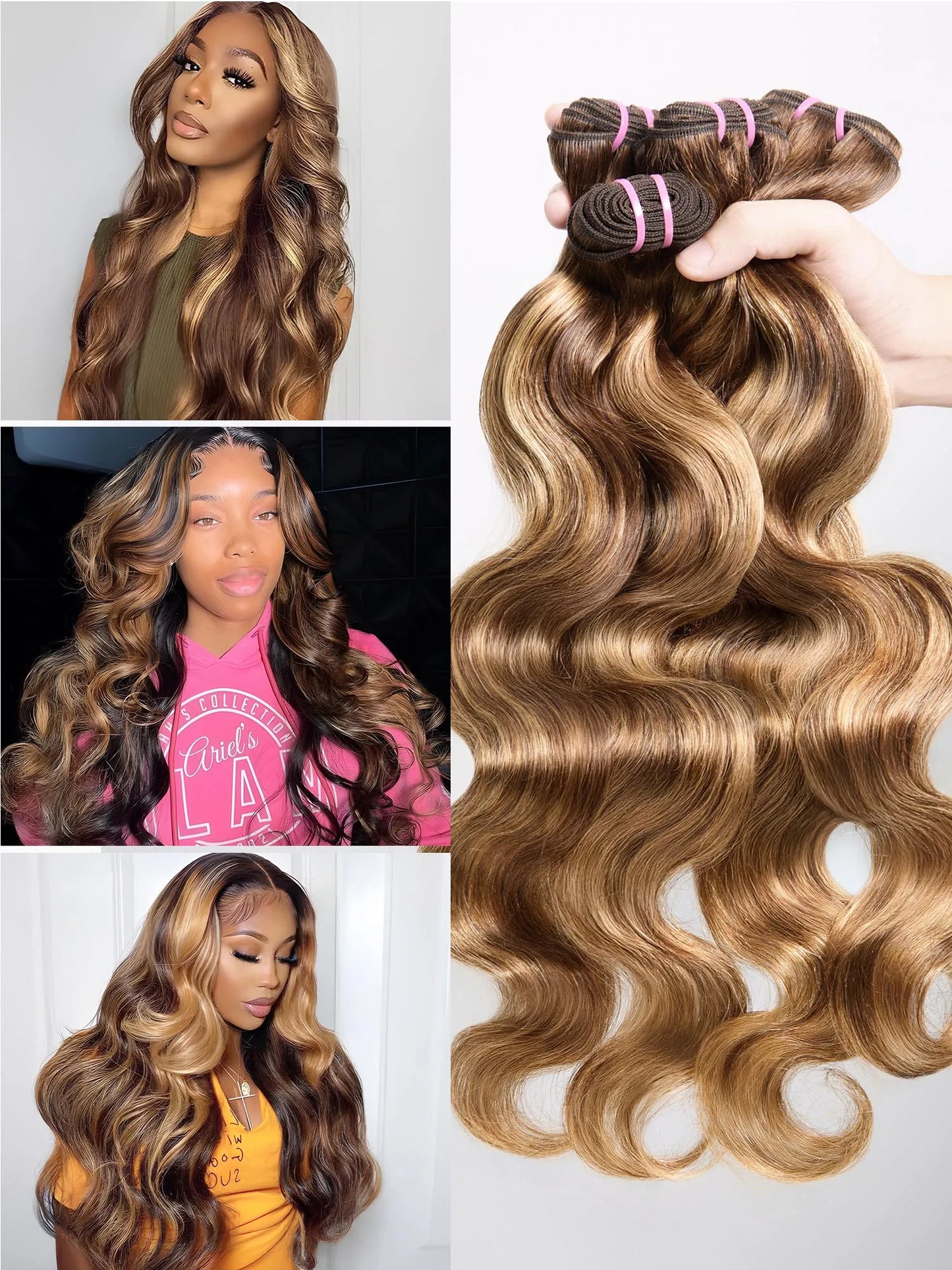 Wavy Ombre Bundles Human Hair Weave