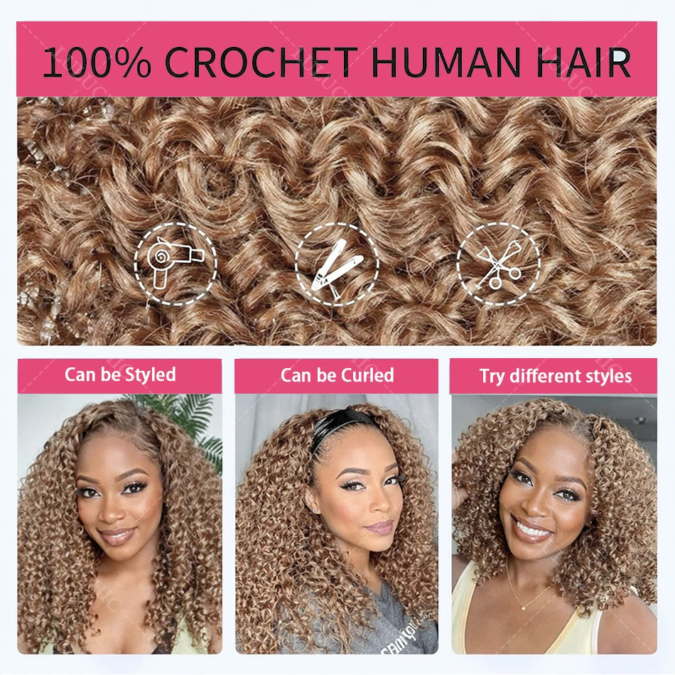 Deep Wave Crochet Human Hair for Boho Braids