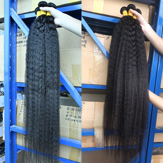 Human Hair Bundles Kinky Straight Hair
