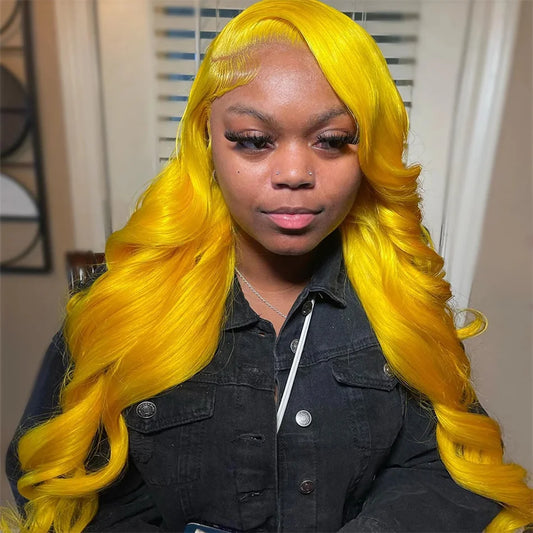 Light Yellow Human Hair wavy