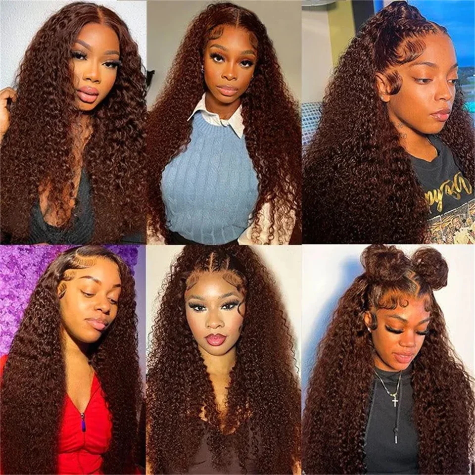 Chocolate Brown Kinky Curly Human Hair Bundles