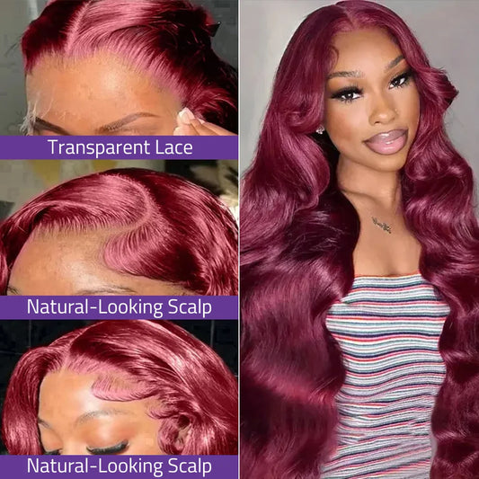 200 Density Body Wave Burgundy