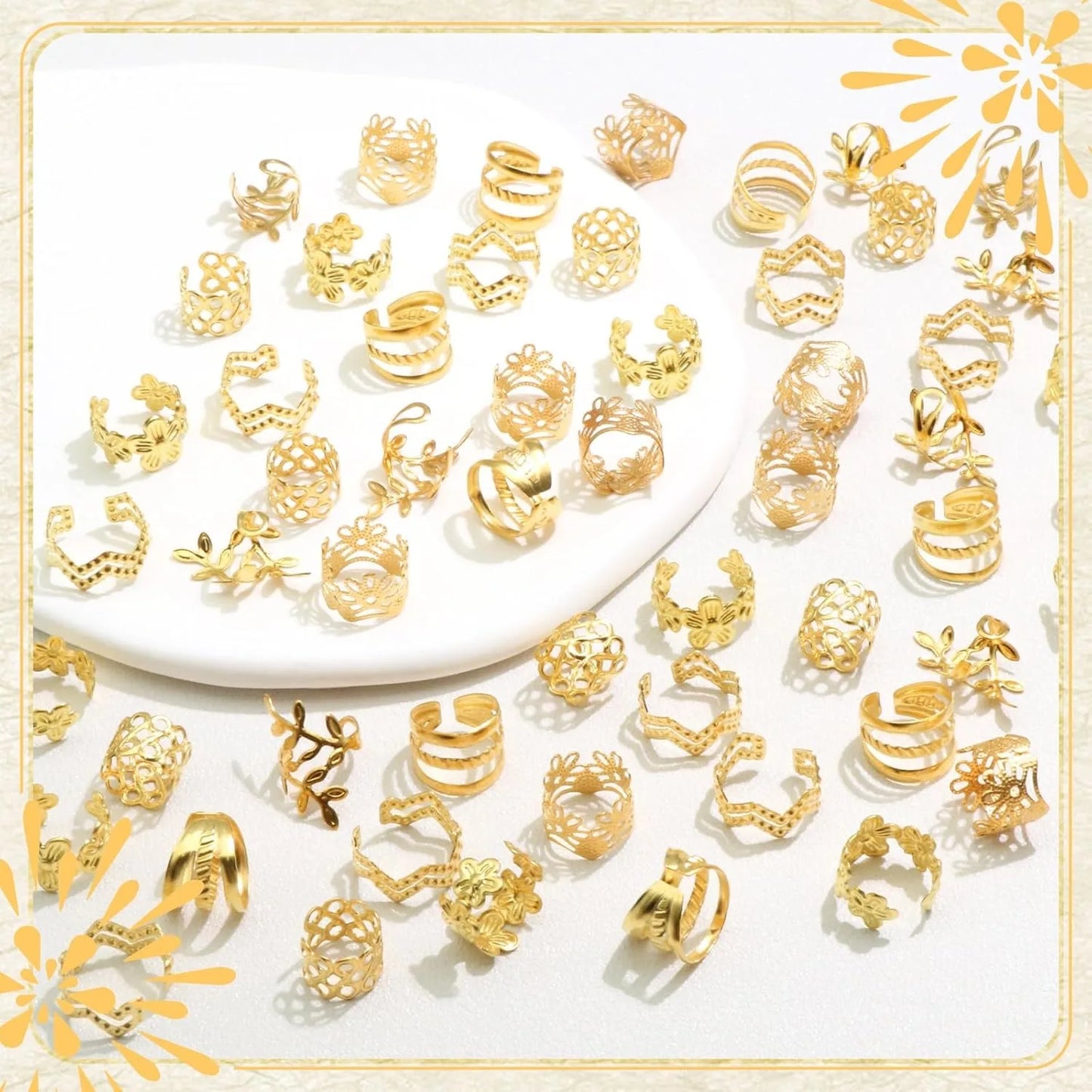 Jewelry for Braids Gold Clips
