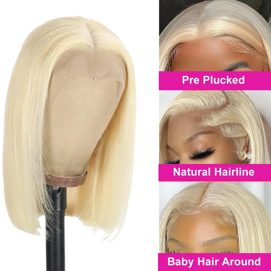 200 Density Straight Lace Frontal Human Hair blonde