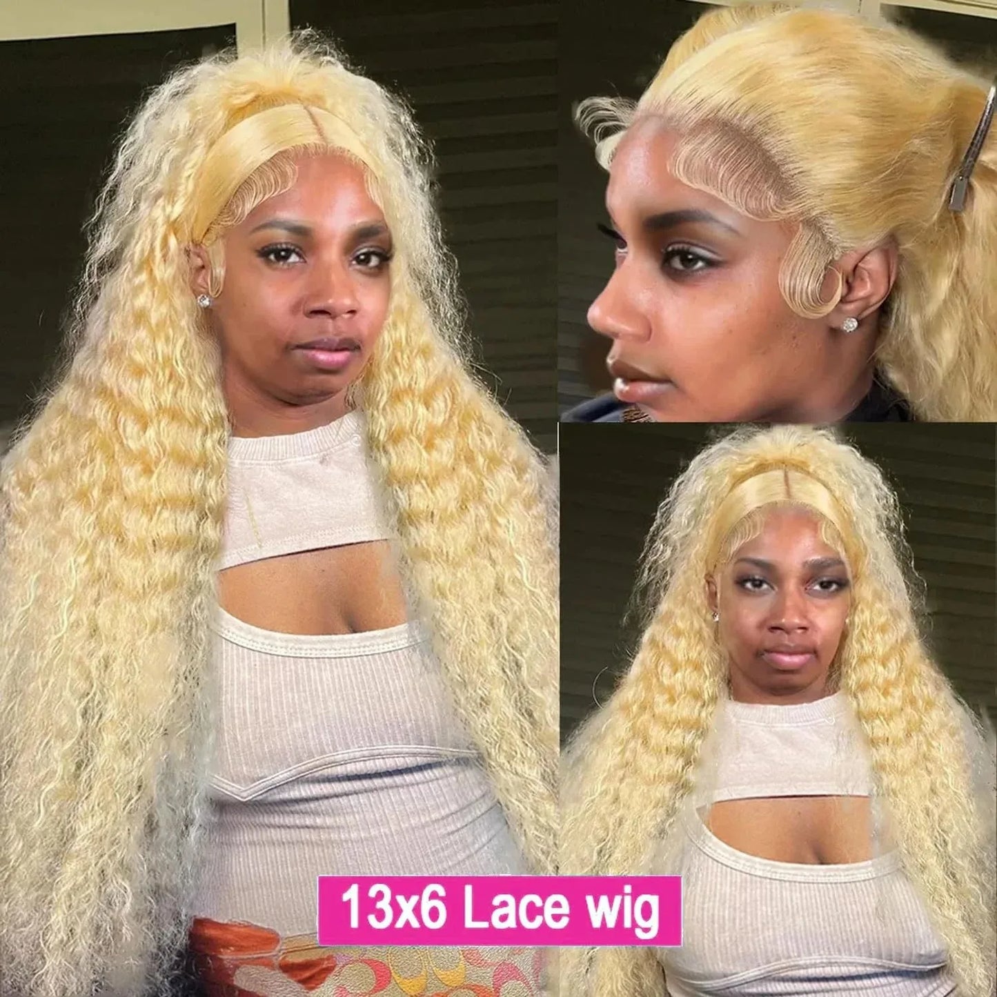 613 Blonde Deep Wave Frontal 30 Inch Human Hair