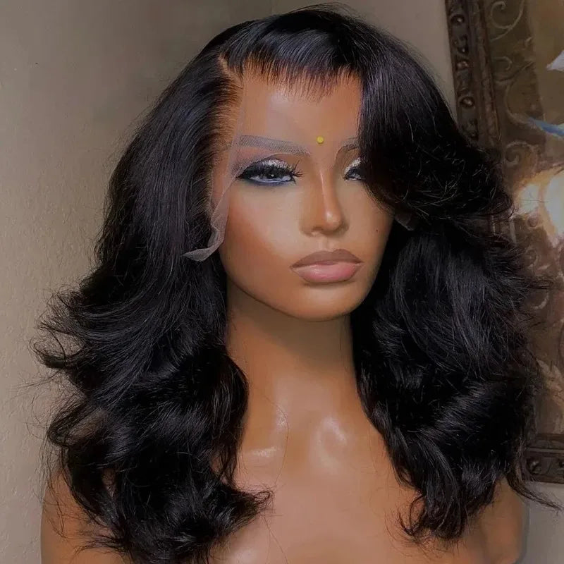 Body Wave Bob Wig Frontal 180% Density black