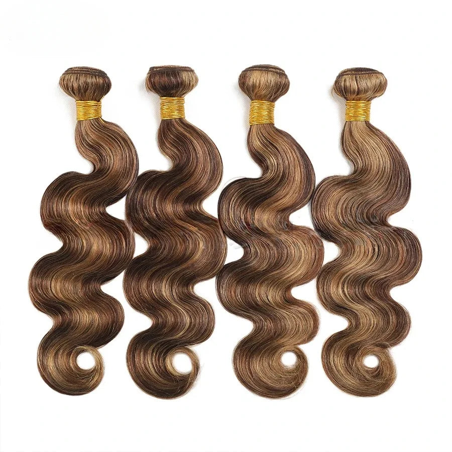 Ombre Colored Body Wave Human Hair Bundles Raw Indian Hair