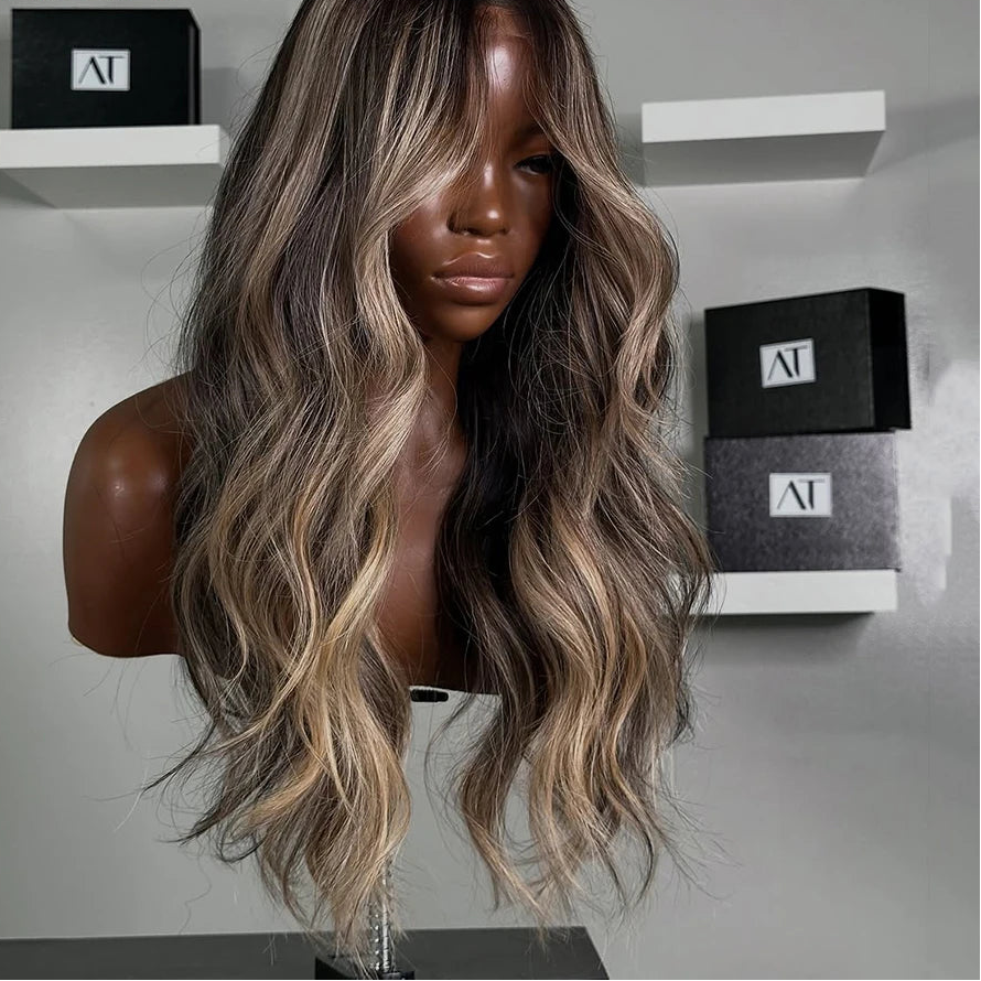 Body Wave Highlight Blonde Black wig