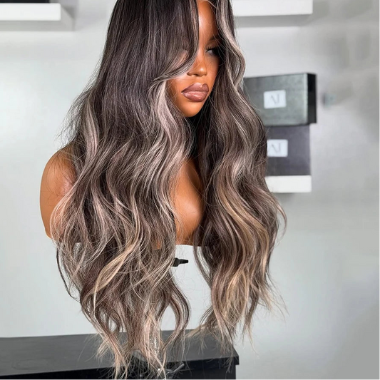 Body Wave Highlight Blonde Black wig