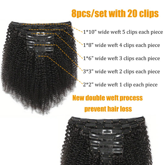 Afro Kinky Curly Clip In Human hair