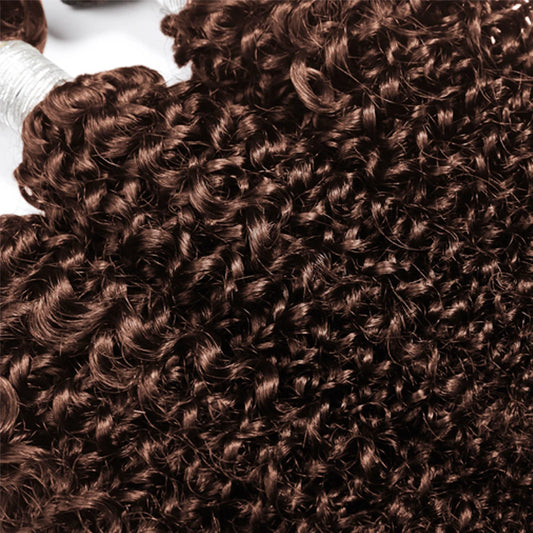 Chocolate Brown Kinky Curly Human Hair Bundles