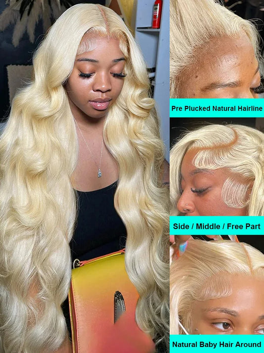 613 Honey Blonde Body Wave Frontal Human Hair