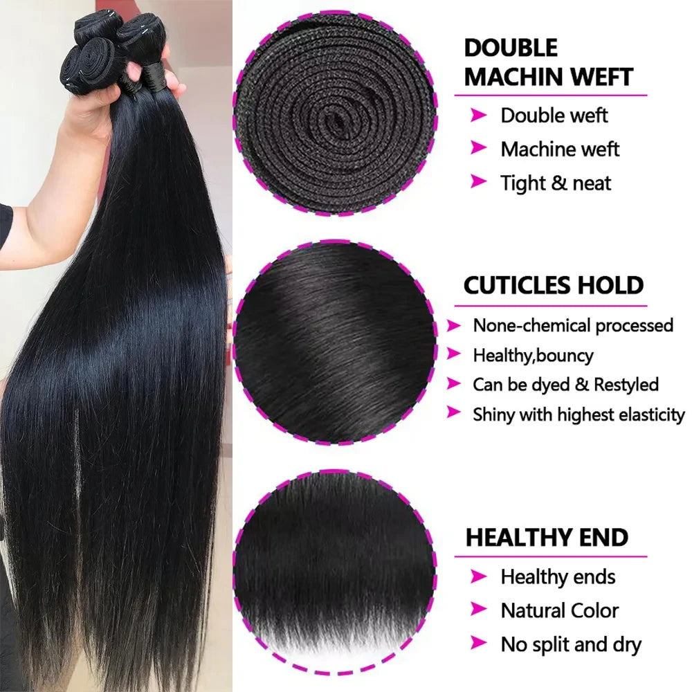 Straight Human Hair Bundles