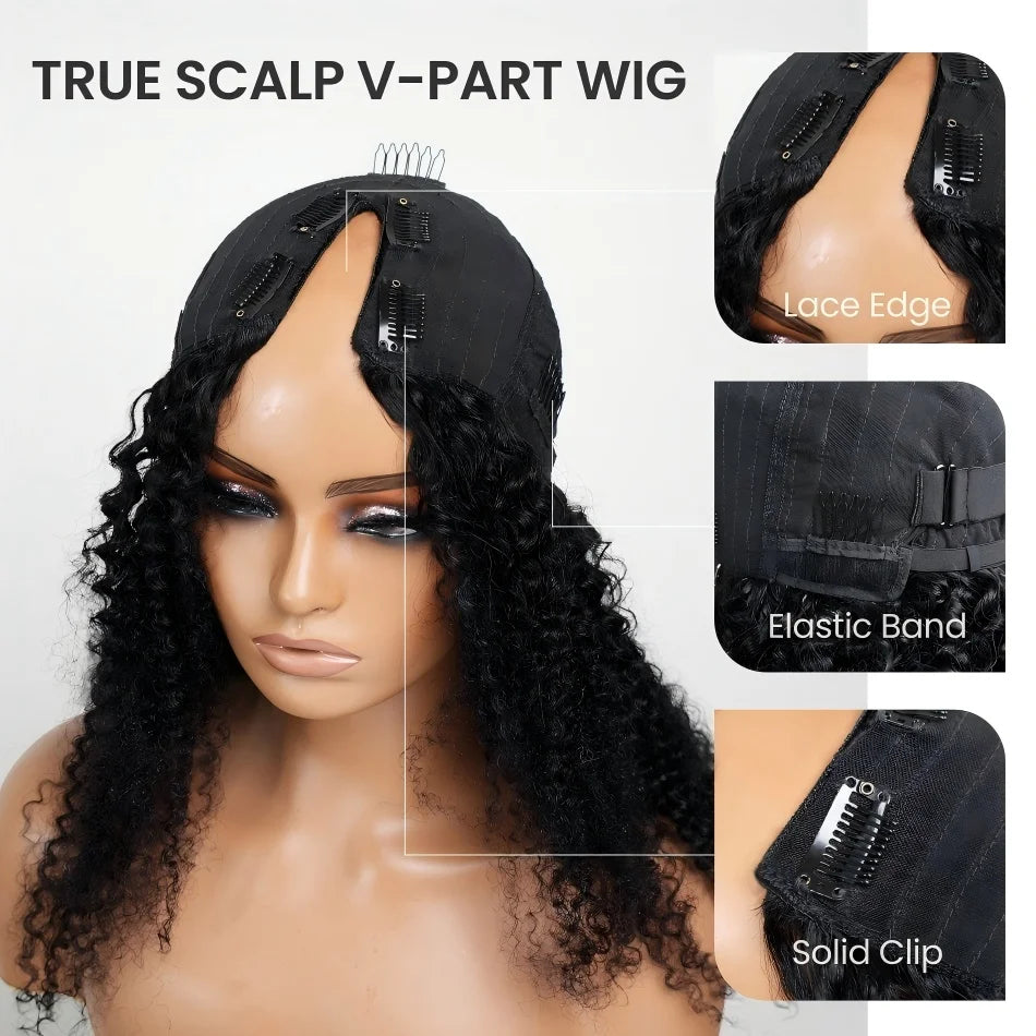 V Part Wigs Human Hair