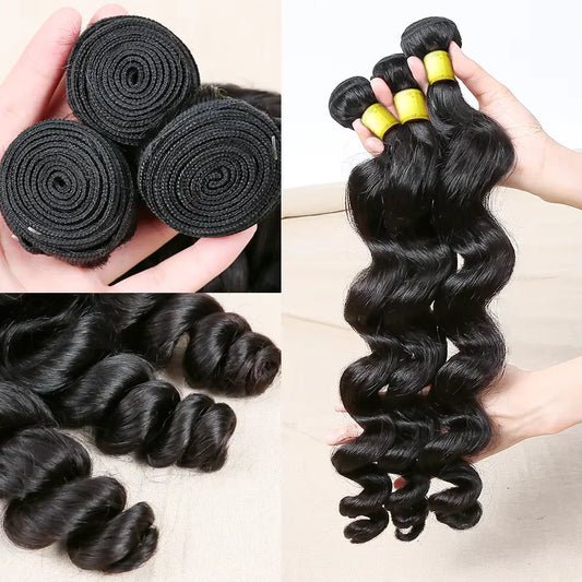 Body Wave Human Hair Bundles Jet Black