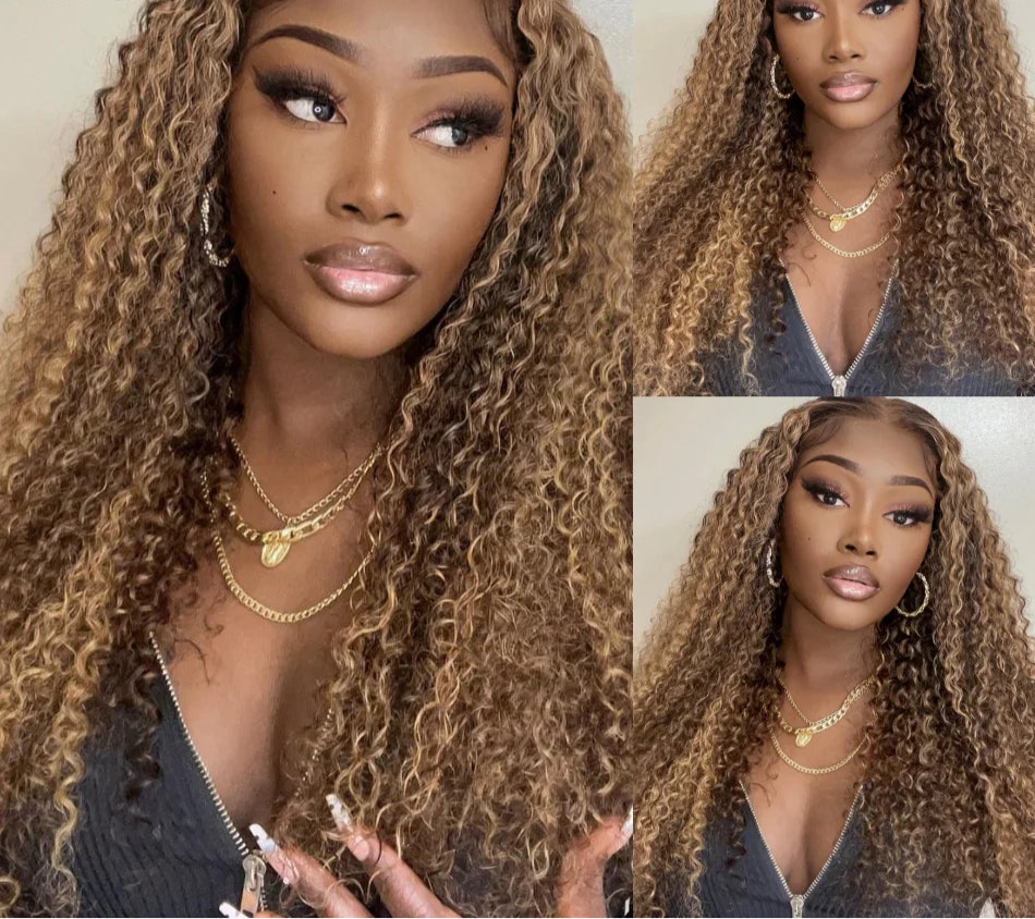 Blonde Highlight Curly Hair Bundles