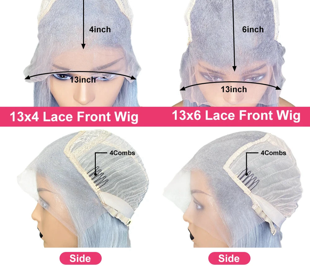 Highlight Straight White Blue Human Hair