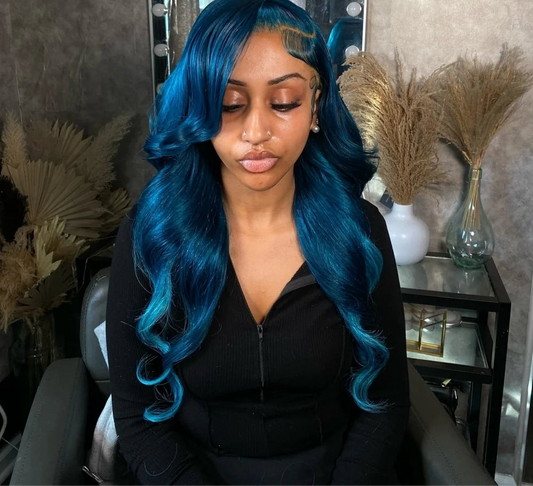 Midnight Blue Blue Human Hair Wig
