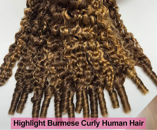 Highlight Curls Human Hair Bundles Vietnamese brown