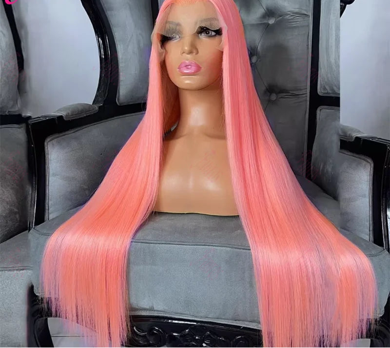 Straight Light Pink Human Hair