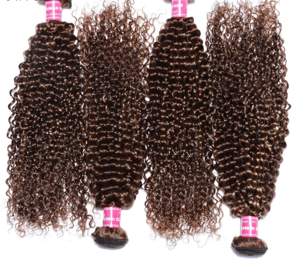Blonde Highlight Curly Hair Bundles