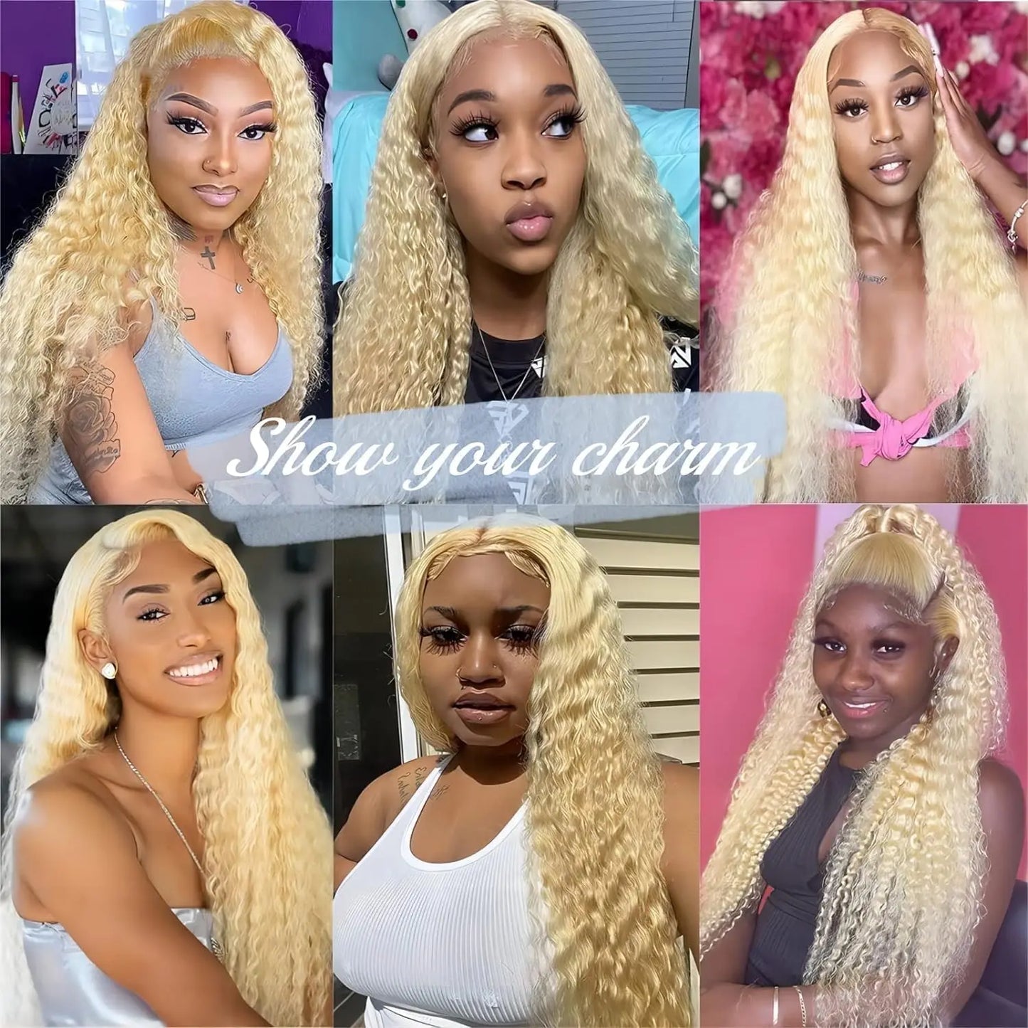 613 Blonde Deep Wave Frontal  30 Inch Human Hair