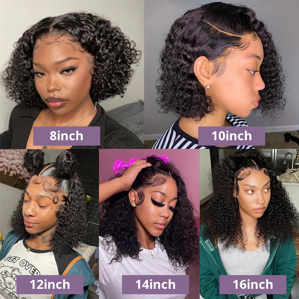 Water Wave Bob Wigs Human Hair m
