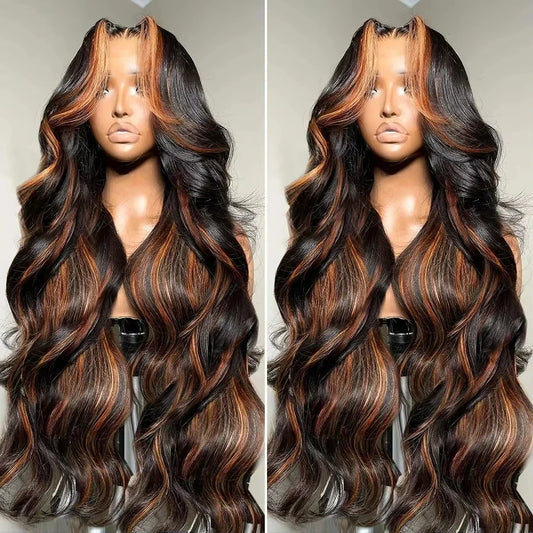 Ombre Highlight Body Wave Human Hair Frontal