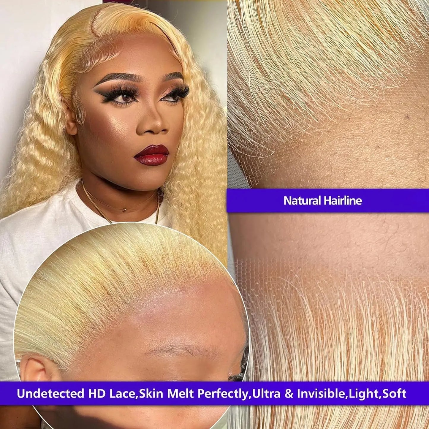 613 Blonde Deep Wave Frontal  30 Inch Human Hair